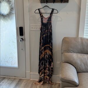 Sweet Lovely by Jen Boutique Size S Maxi Dress Black Purple Gold EUC